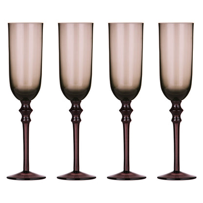 Set Of Four Tessa Purple Champagne Glasses