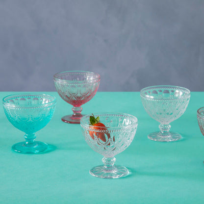 Fleur Set Of Two Clear Glass Sundae Dishes