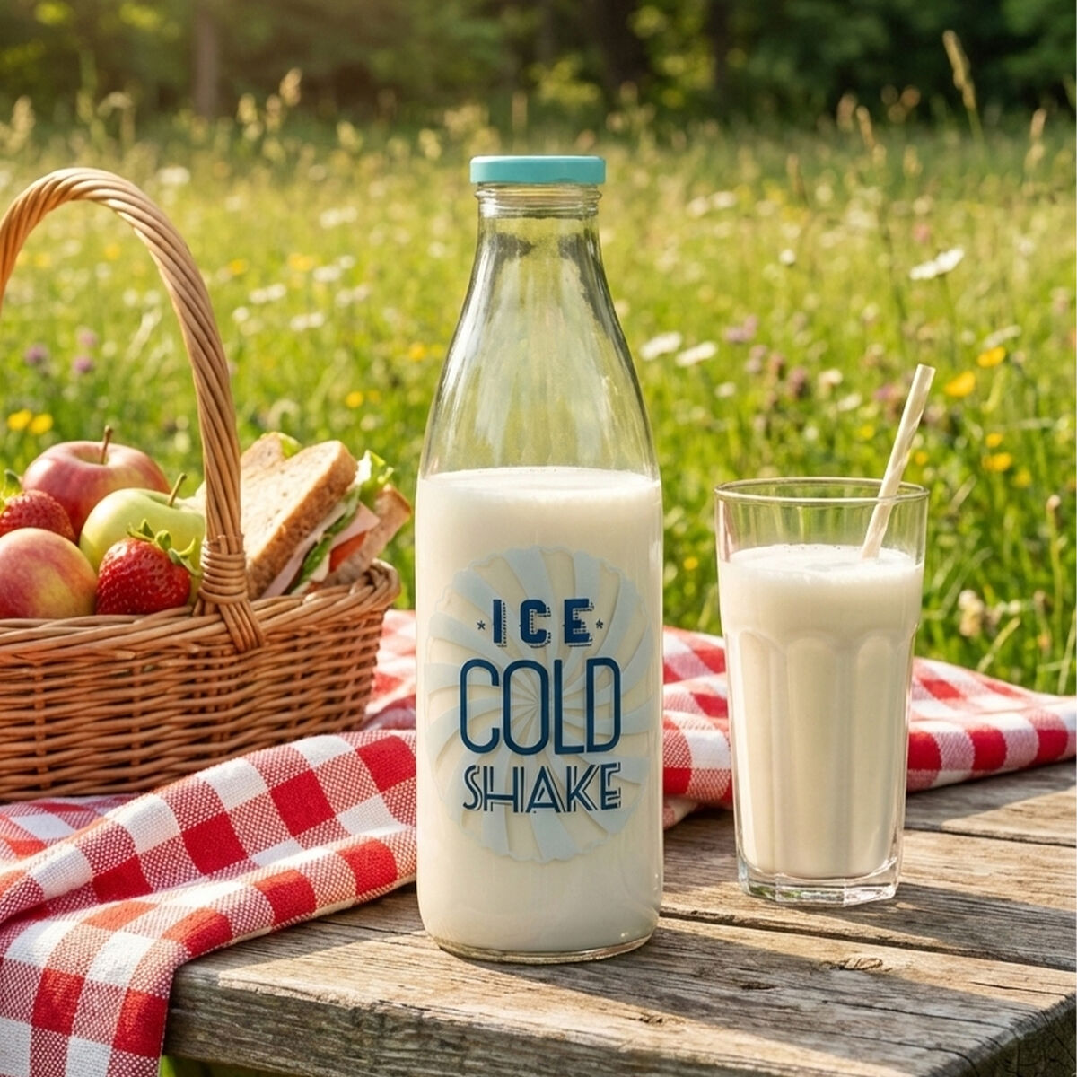 Dayla Glass Milk Bottle With  Screw Cap