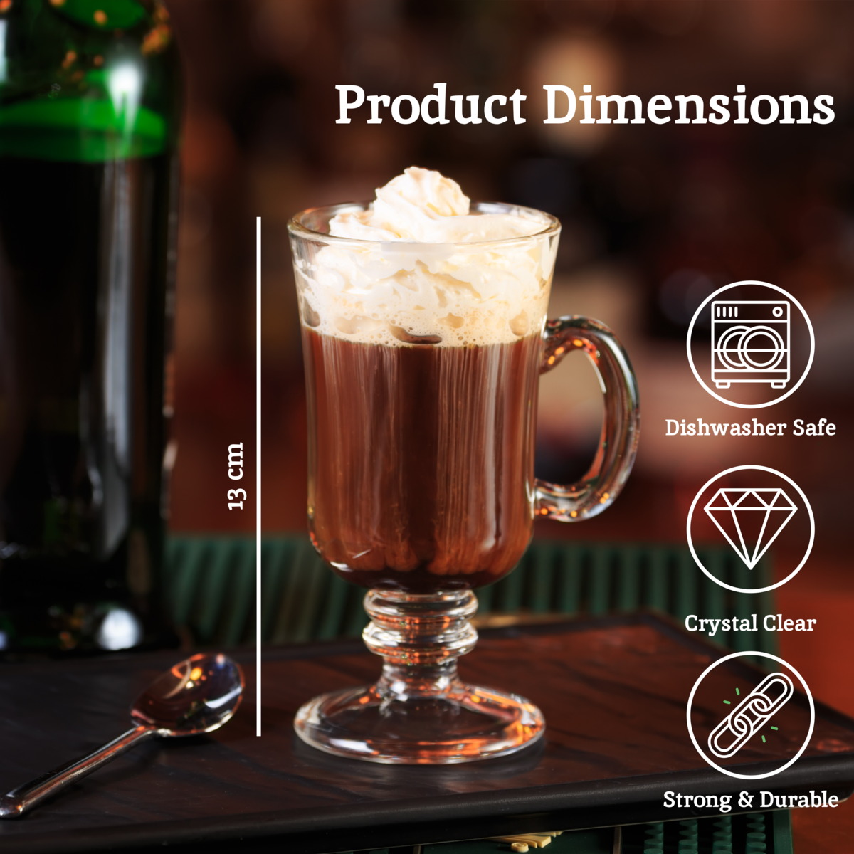 Euri Set of Four Irish Coffee Glasses 240ml