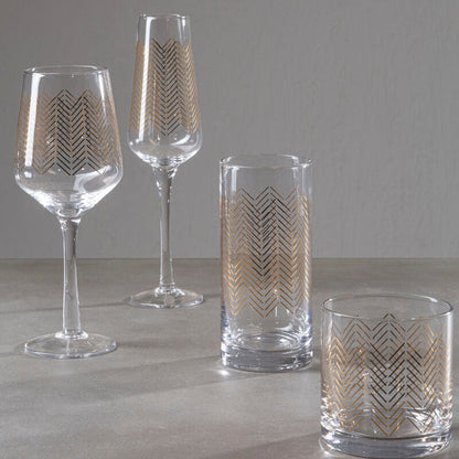 Set Of Four Jazz Champagne Glasses