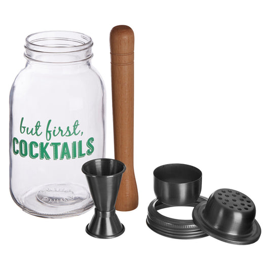 Ara 3 Piece But First Cocktails Jar