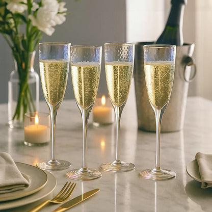 Aurora Set Of 4 Lustre Champagne Glasses