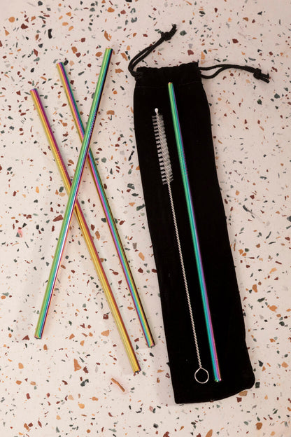 Set of 4 Oil Slick Drinking Straws | Mimo