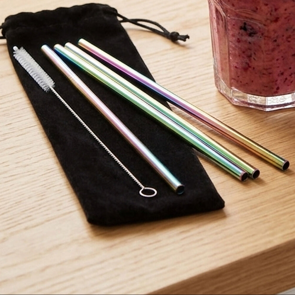 Set of 4 Oil Slick Drinking Straws | Mimo