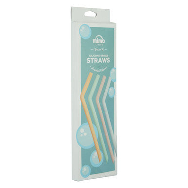 Mimo Set Of 4 Silicone Straws