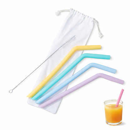 Set of 4 Silicone Straws | Mimo