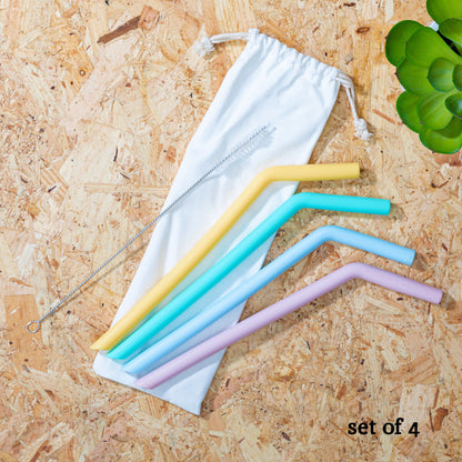 Set of 4 Silicone Straws | Mimo