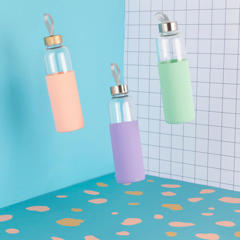 Mimo Glass Bottle With Mint Silicone Sleeve