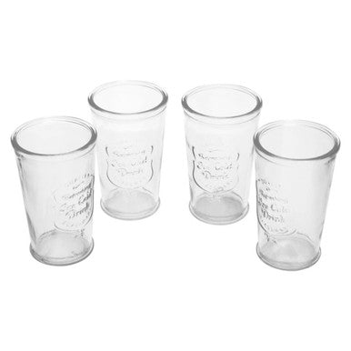 Dayla Embossed Glass Bottle Set With Four Glasses