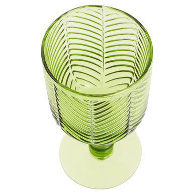 Fleur Set Of Four Green Wine Glasses