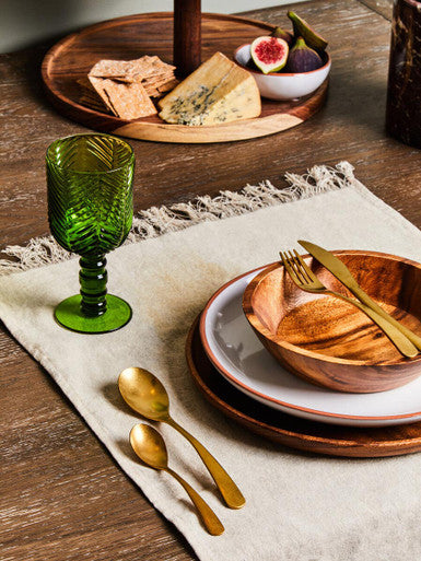 Fleur Set Of Four Green Wine Glasses