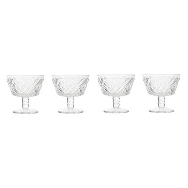 Fleur Set of 4 Glass Dessert Bowls