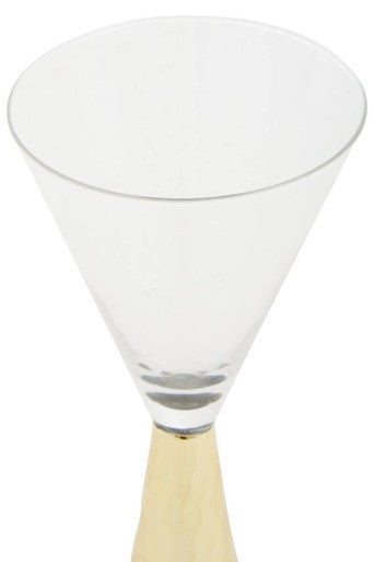 Set Of Two Astrid Wine Glasses With Gold Finish Stem