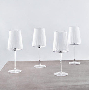 Eldon Set Of Four Ribbed Wine Glasses Mob Packaging