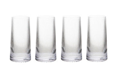 Eldon Set Of Four Ribbed Hi Ball Glasses