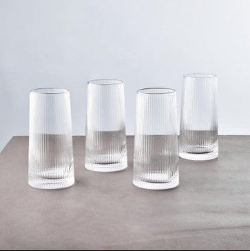 Eldon Set Of Four Ribbed Hi Ball Glasses