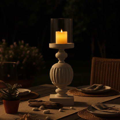 Bati Mango Wood Carved Candle Holder