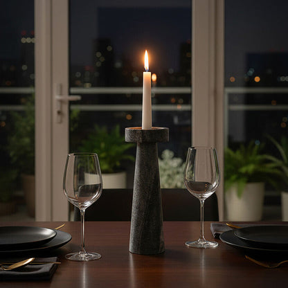 Kira Large Grey Marble Candle Holder