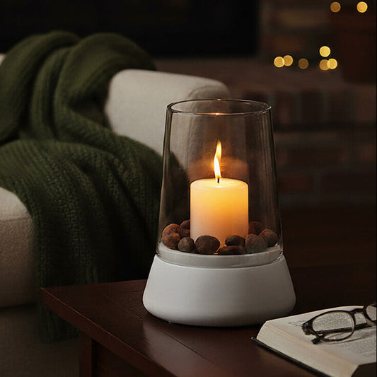 Hurricane Candle Holder with Marble Base | Sena