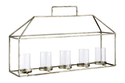 Reza Candle Holder with Silver Finish