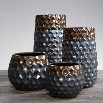 Galaxy Large Ceramic Vase with Metallic Finish