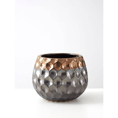 Large Ceramic Planter with Metallic Finish | Galaxy