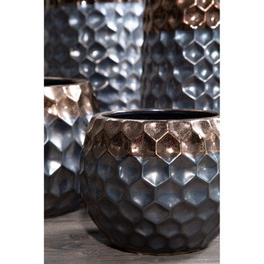 Large Ceramic Planter with Metallic Finish | Galaxy