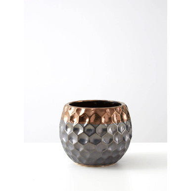 Galaxy Small Ceramic Planter with Metallic Finish