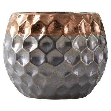 Galaxy Small Ceramic Planter with Metallic Finish