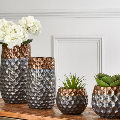 Galaxy Small Ceramic Planter with Metallic Finish