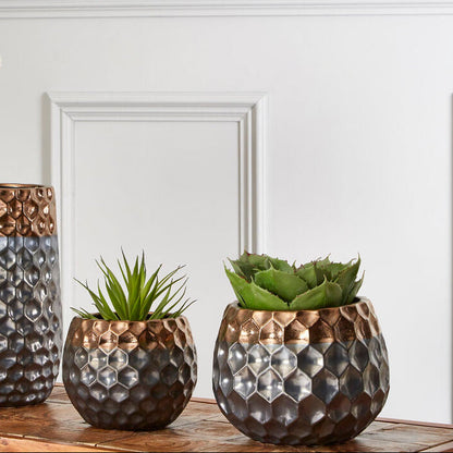 Large Ceramic Planter with Metallic Finish | Galaxy