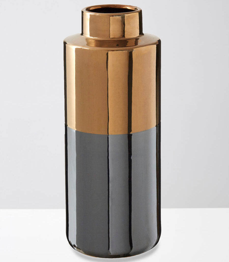 Stellar Grey Large Metallic Vase
