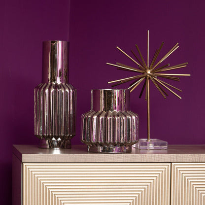 Onice Silver Large Glass Vase