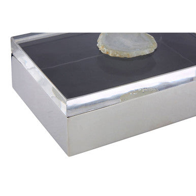 Bowerbird White Agate Large Trinket Box