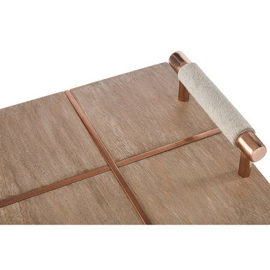 Bowerbird Cowhide And Wood Tray