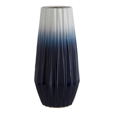 Azul Large Ombre Vase In Blue