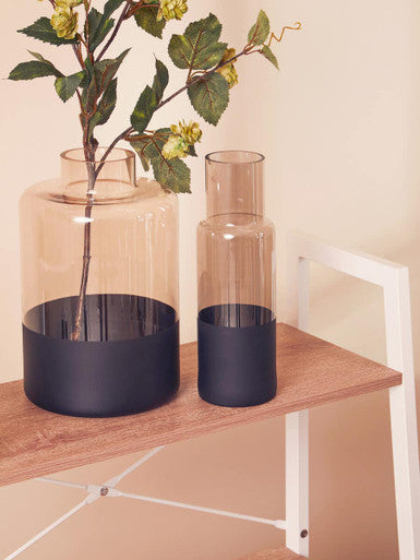 Cova Smoked Glass Bottle Vase