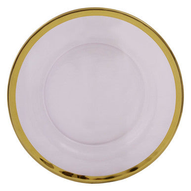 Ida Textured Glass Side Plate With Gold Rim