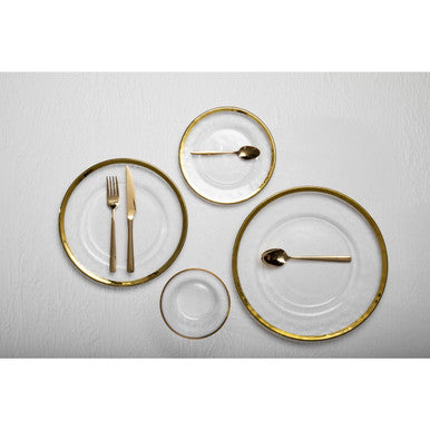 Ida Textured Glass Side Plate With Gold Rim