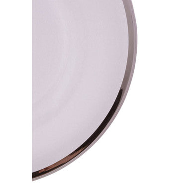 Ida Glass Charger Plate With Silver Rim