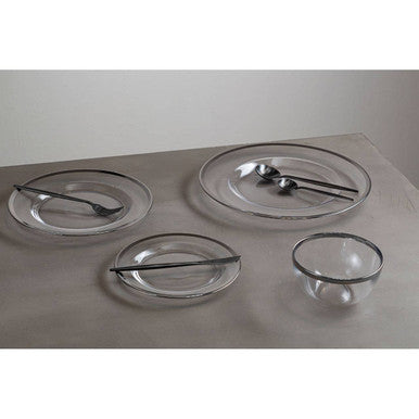 Ida Glass Side Plate With Silver Rim