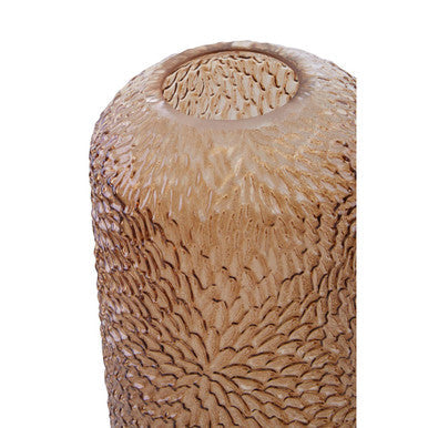 Colbie Large Embossed Amber Glass Vase