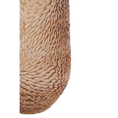 Colbie Large Embossed Amber Glass Vase