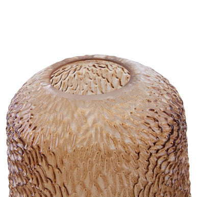 Colbie Large Embossed Amber Glass Vase