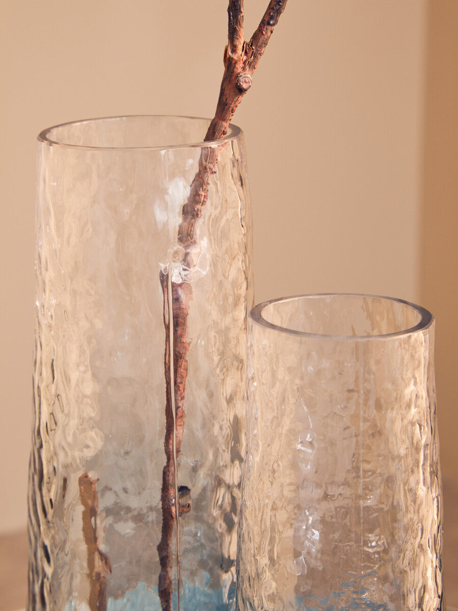 Brock Large Blue Ombre Glass Vase