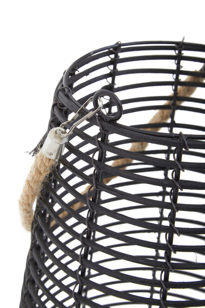 Lentigo Large Black Rattan Lantern