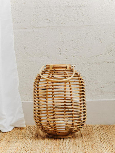 Mataram Tall Natural Rattan Lantern