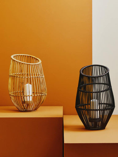 Mataram Large Black Natural Rattan Lantern