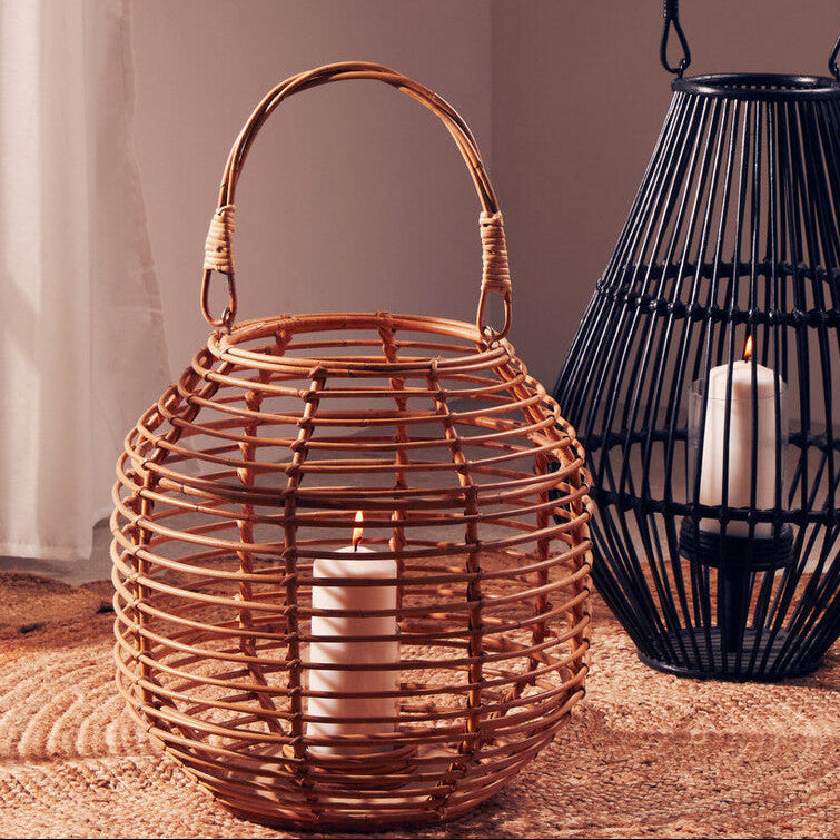 Mataram Natural Rattan Round Lantern